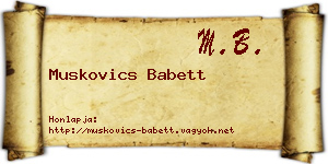 Muskovics Babett névjegykártya